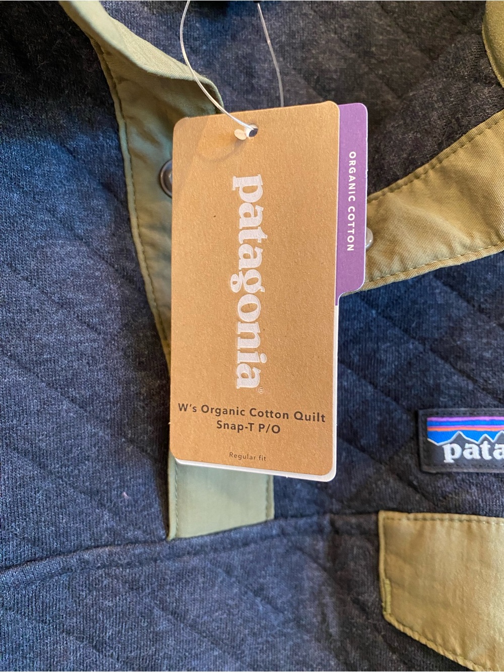 PATAGONIA Heathered Black & Green Organic Cotton Blend Quilt Snap T Pull Over - Picture 5 of 10
